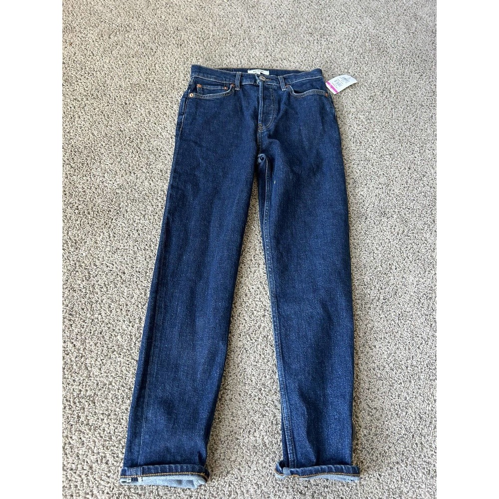 Re/Done 90s High Rise Ankle Crop Jeans Womens 25 Western Rinse NWT